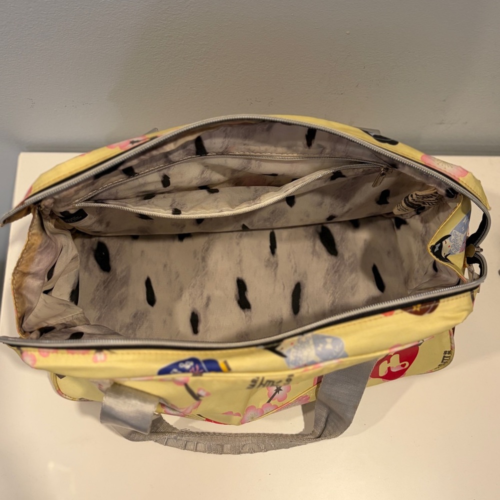 Harajuku Lovers Vintage Nylon Yellow Printers Pattern Handbag - Picture 4 of 8